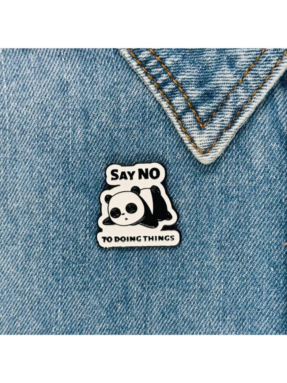 ⭐Oz Enamel Pin Lazy Panda Animal Broch Say No To Doing Thing Sleeping White New⭐